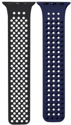 Phoner Spike Apple Watch szilikon szíj, 38/40/41mm, fekete/éjkék - phoner