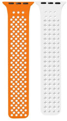 Phoner Spike Apple Watch szilikon szíj, 38/40/41mm, narancs/fehér - phoner
