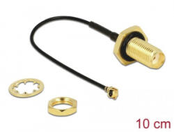 Delock SMA anya válaszfali csatlakozó > MHF I 10cm (88965) (88965) - aqua