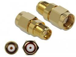Delock Adapter RP-SMA-dugó apa SMA csatlakozóhüvely 10 GHz (89976) (89976) - aqua