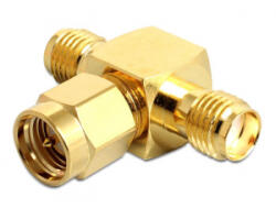Delock SMA jack > SMA dugó > SMA jack T-alakú adapter (88711) (88711)