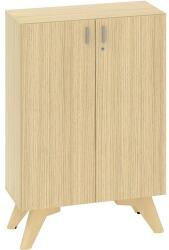 Alfa Office Alacsony szekrény Alfa Root ajtóval, 2 polc, 80 x 47 x 121, 5 cm, tölgy