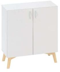 Alfa Office Alacsony szekrény Alfa Root ajtóval, 1 polc, 80 x 47 x 88, 7 cm, fehér