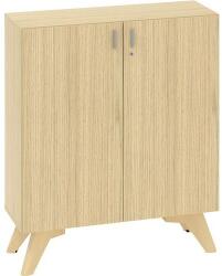 Alfa Office Alacsony szekrény Alfa Root ajtóval, 2 polc, 100 x 47 x 121, 5 cm, tölgy