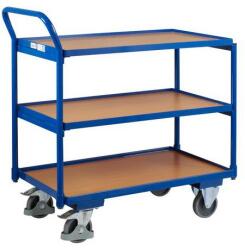 Variofit Polcos kocsi fogantyúval, 250 kg-ig, 3 polc, 101 x 97, 5 x 52, 5 cm, kék