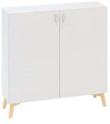 Alfa Office Alacsony szekrény Alfa Root ajtóval, 2 polc, 120 x 47 x 121, 5 cm, fehér