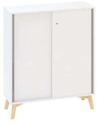 Alfa Office Alacsony szekrény Alfa Root tolóajtóval, 2 polc, 100 x 45 x 121, 5 cm, fehér