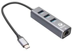 VCOM Докинг станция, VCom DH311B, Docking USB Type-C to USB3.0 x 3 LAN (DH311B)