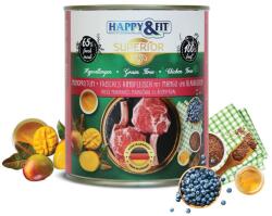 Happy&Fit Superior 100% Monoprotein - Friss marhahús mangóval és áfonyával 24x800g