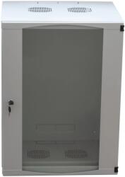 LogiLink CABINET 19 LOGILINK 6U 540x450mm, fixare pe perete, Flatpack (dezasamblat), Light Grey, usa sticla cu blocare, otel 1.2mm, sarcina maxima 30Kg, W06F64G (W06F64G)