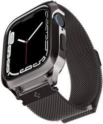 Spigen Metal Fit Pro Apple Watch 8/7 45mm fém szíj tokkal grafit fekete (ACS04585)
