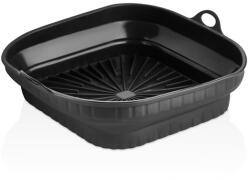 HANE TOO összecsukható négyzetes szilikon forma forrólevegős sütőhöz (air fryer) 21cm*21cm, szürke, fekete vagy piros SL-3251 (SL-3251) - officedepot