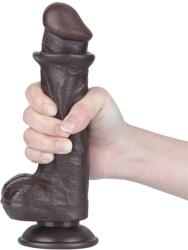 Lovetoy Dildo Realistic Sliding Skin Dual Layer Iii, Brun Inchis, 20 Cm Dildo