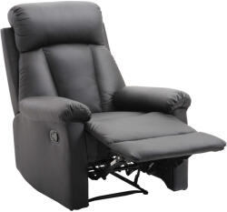 Homcom összecsukható relaxációs fotel ergonomikus béléssel, ökológiai bőrszékkel, 80 × 97 × 107cm fekete (833-455BK)