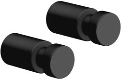 ZACK Törölköző akasztó AIVO 4 cm, szett 2, fekete, rozsdamentes acél, Zack (ZACK40445)