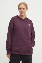 PUMA pamut melegítőfelső bordó, női, sima, kapucnis, 676804 - burgundia XS