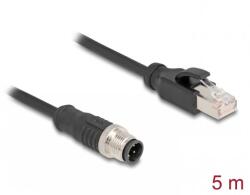 Delock Cablu de retea M12 4 pini D-coded la RJ45 PVC T-T 5m, Delock 80852 (80852)
