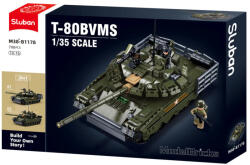 Sluban Model Bricks Army - 2 az 1-ben T-80US és T-80BVMS harckocsi építőjáték készlet (M38-B1178)