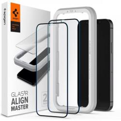 Spigen Glas tR Align Master 2D sticlă securizată pentru iPhone 12 mini - 2 bucăți - negru (31214)