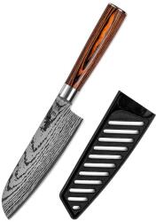 AKORA Cutit profesional Jp KAWAMUKI, otel carbonificat Japonez HRC 60 calire laser, maner Delux Pakka (CLKJ-13)