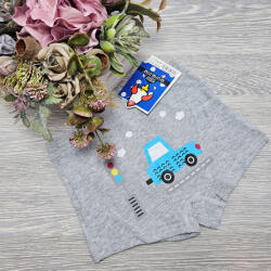 Aura Via Fiú boxer autó mintás 4-5 év, Világos szürke 71164