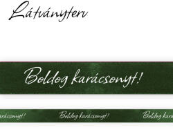 Boldog Karácsonyt! " feliratos szatén szalag 20mm x 20m - Sötétzöld (CK20-82)