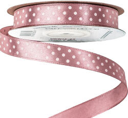 Valex Decor Fehér pöttyös szatén szalag 12mm x 20m - Mályva (DRW12-22)