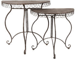 Clayre & Eef Set 2 console fier maro 76x38x75 cm, 64x32x65 cm (5Y1209)