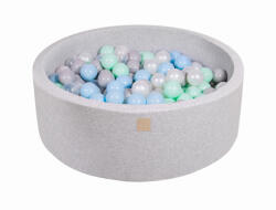 MeowBaby Piscina uscata cu 200 de bile MeowBaby 90x30 cm Gri deschis (MEO028)