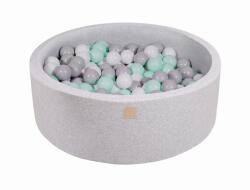 MeowBaby Piscina uscata cu 200 de bile 7 cm MeowBaby alb, gri si mint 90x30 cm Gri (MEO036)