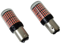  Set 2 becuri auto, LED rosu, canbus BA15S, 21W