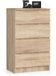 AKORD Comoda, placa laminata, 4 sertare, stejar Sonoma, 60x40x99 cm (164123-AK) - mercaton