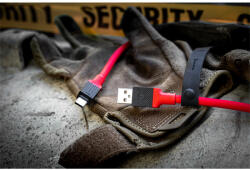 Tactical Fat Man USB / Lightning töltő- és adatkábel, 1m, piros