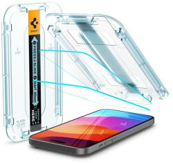 Apple Spigen Glas. tR EZ Fit Apple iPhone 15 / iPhone 16, tempered kijelzővédő fólia felhelyező kerettel (2db) (AGL06903) - phoner