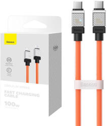Baseus CoolPlay USB-C / USB-C töltő- és adatkábel, 100W, 1m, narancs (CAKW000207)