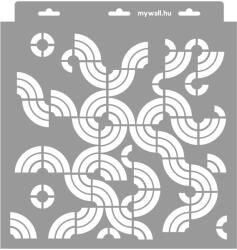 MyWall Retro 04 stencil - 3D - 31x35 cm közepes