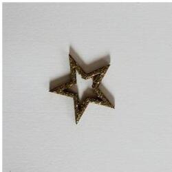 Lyukas csillag, arany csillámos. Mérete: 5x5 cm