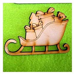  Natúr fa szánkó csomagokkal. Mérete: 8, 5x6 cm