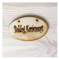  Boldog karácsonyt' ovális táblácska. Mérete: 9, 5x5, 5 cm