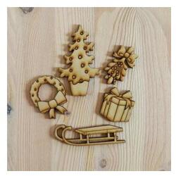  Karácsonyi manókellék-szett, 5db-os. Mérete: 5-8 cm