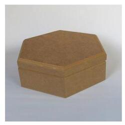 Hatszögletű MDF doboz, mérete: 240x125x75 mm