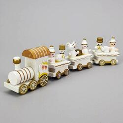  Fehér fa vonat. Mérete: 21x5 cm