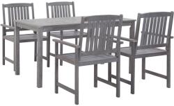 vidaXL Set mobilier de exterior, 5 piese, gri, lemn masiv de acacia (45940)