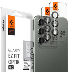Spigen Ez Fit Optik Samsung Galaxy S23/S23+ Tempered kamera lencse fólia felhelyező kerettel, fekete (2db) (AGL05962)