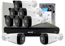 Acvil Sistem supraveghere exterior middle Acvil Pro ACV-M8EXT40-4K, 8 camere, 4K, IR 40 m, 2.8 mm, audio prin coaxial, HDD 1TB (ACV-M8EXT40-4K)