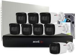 Acvil Sistem supraveghere exterior middle Acvil Pro ACV-M8EXT40-2MP-V2, 8 camere, 2 MP, IR 40 m, 2.8 mm, audio prin coaxial, HDD 1TB (ACV-M8EXT40-2MP-V2)