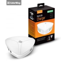 ColorWay 6 x USB Quick Charge 3 töltőállomás fehér (CW-CHS06QW) (CW-CHS06QW) - aqua