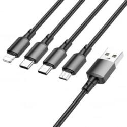 BOROFONE BX72 Lightning, Micro USB, USB-C - USB-A kábel 1m fekete (BX72)