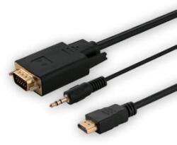 SAVIO CL-104 HDMI - VGA + audio kábel 1.8m (CL-104)