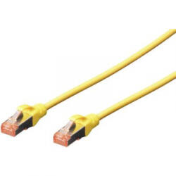 ASSMANN RJ45 Hálózat Csatlakozókábel CAT 6 S/FTP 5.00 m Sárga Halogénmentes, sodort érpár, Védővel, Lángálló Digitus